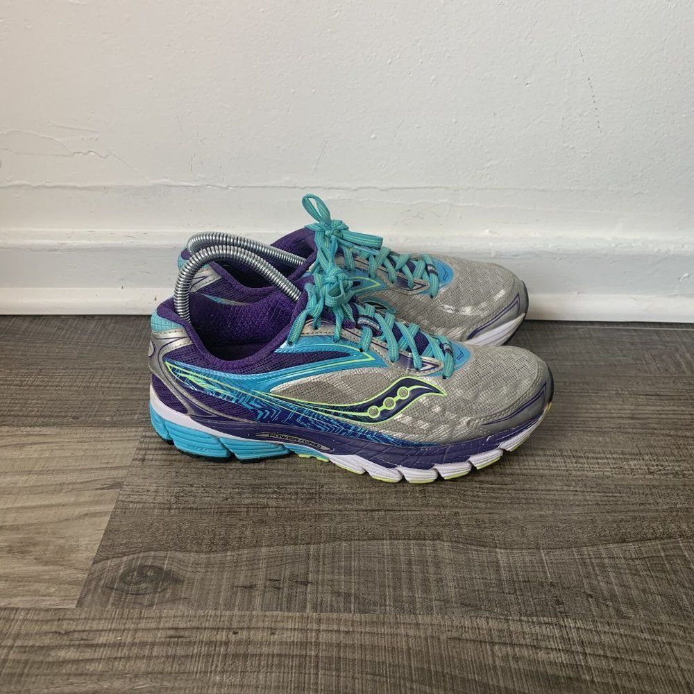 Saucony Womens Power Grid Ride 8 Multicolor Low Top Lace Up Sneaker Shoes Size 8